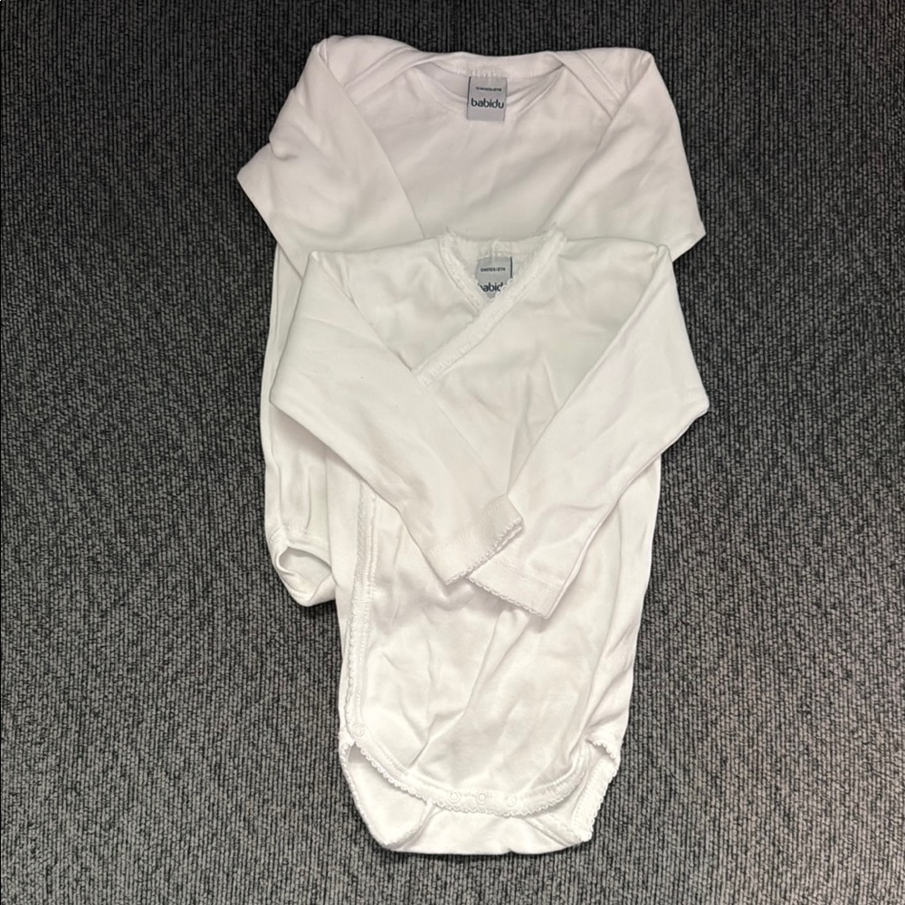 100% Cotton White Baby Bodysuits Set